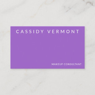 Vibrant Purple Makeup Hair Consultant Business Card