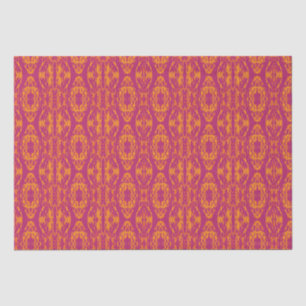 Vibrant Purple Orange Ethnic Mosaic Geometric Tissue Paper