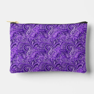 Vibrant Purple Paisley Accessory Pouch
