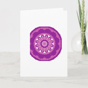 Vibrant Purple & Pink Mandala Blank Greeting Card
