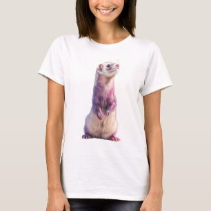 Vibrant Purple Standing Ferret Illustration Women T-Shirt