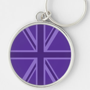 Vibrant Purple Union Jack Key Ring