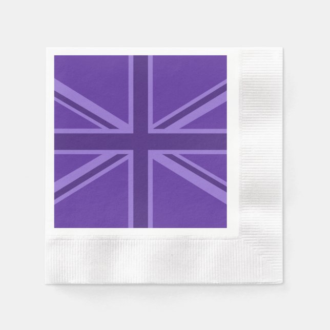 Vibrant Purple Union Jack Napkin (Front)