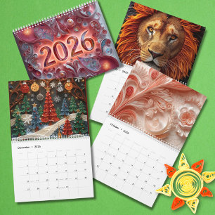 Vibrant  Quilled Designs 2026  Calendar