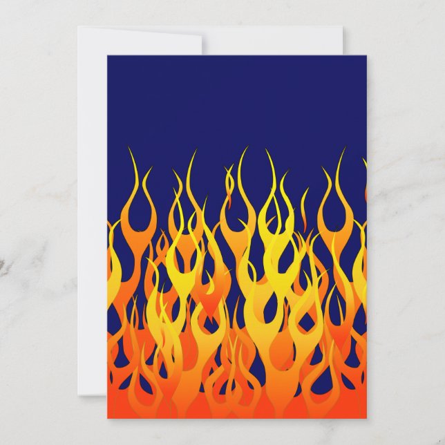Vibrant Racing Flames on Navy Blue (Front)
