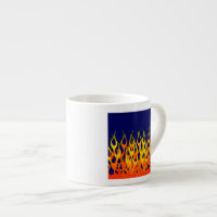 Vibrant Racing Flames on Navy Blue