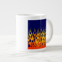 Vibrant Racing Flames on Navy Blue