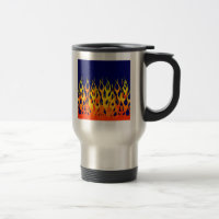 Vibrant Racing Flames on Navy Blue