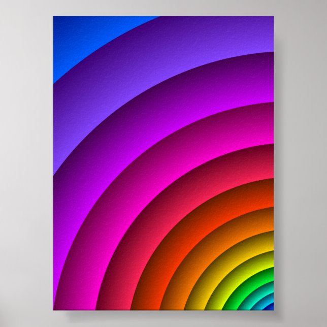 Vibrant Rainbow Abstract Geometric Arch Art Poster (Front)