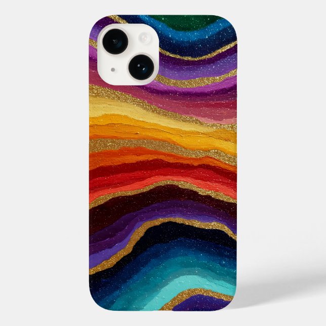 Vibrant Rainbow Agate Geode Case-Mate iPhone Case (Back)