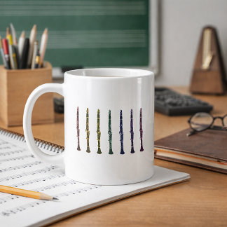 Vibrant Rainbow Clarinet Art Orchestra Band Music Coffee Mug