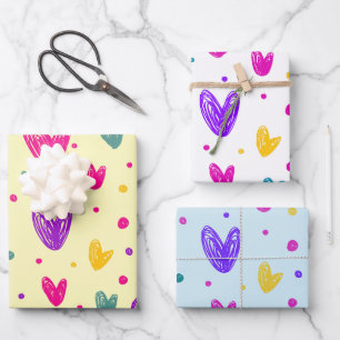 Vibrant Rainbow Colour Block Party Wrapping Paper 