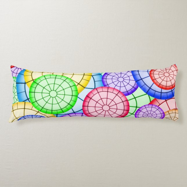 Vibrant Rainbow Concentric Circles  Body Cushion (Front)