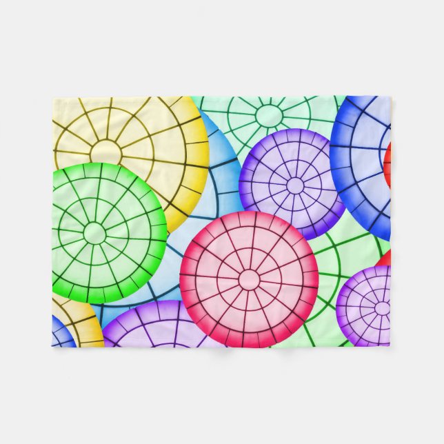 Vibrant Rainbow Concentric Circles  Fleece Blanket (Front (Horizontal))