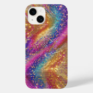 Vibrant Rainbow Disco Mosaic Glitter Sparkle Luxur Case-Mate iPhone 14 Case