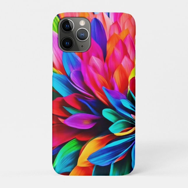 Vibrant Rainbow Flower Abstract Case-Mate iPhone Case (Back)