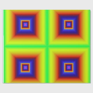 Vibrant Rainbow Geometric Wrapping Paper | 3D Squa