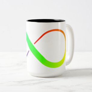 Vibrant Rainbow Infinity Symbol Vector Art Two-Tone Coffee Mug
