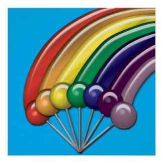 Vibrant Rainbow Lollipop Candy Pop Art Poster