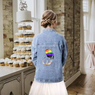 Vibrant Rainbow Minimalist Tulip LGBTQ+ Denim Jacket