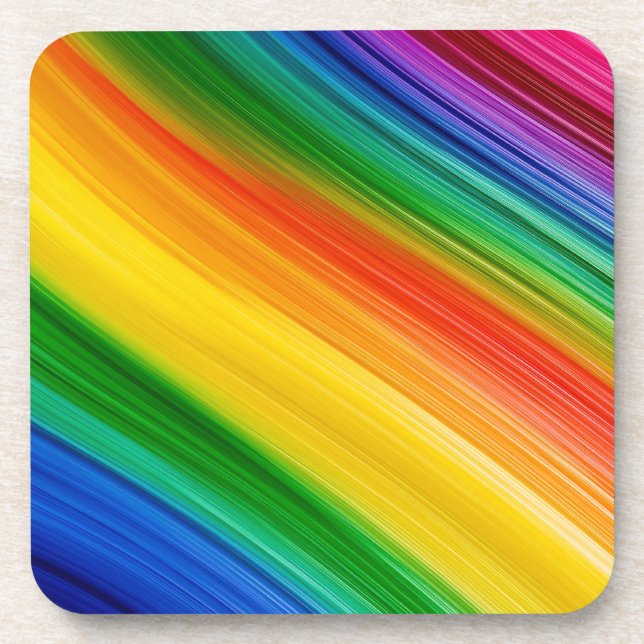Vibrant Rainbow of Colours Coaster (Front)