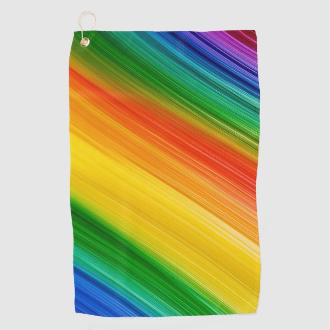 Vibrant Rainbow of Colours Golf Towel (Front)