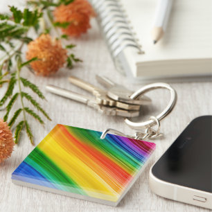 Vibrant Rainbow of Colours Key Ring