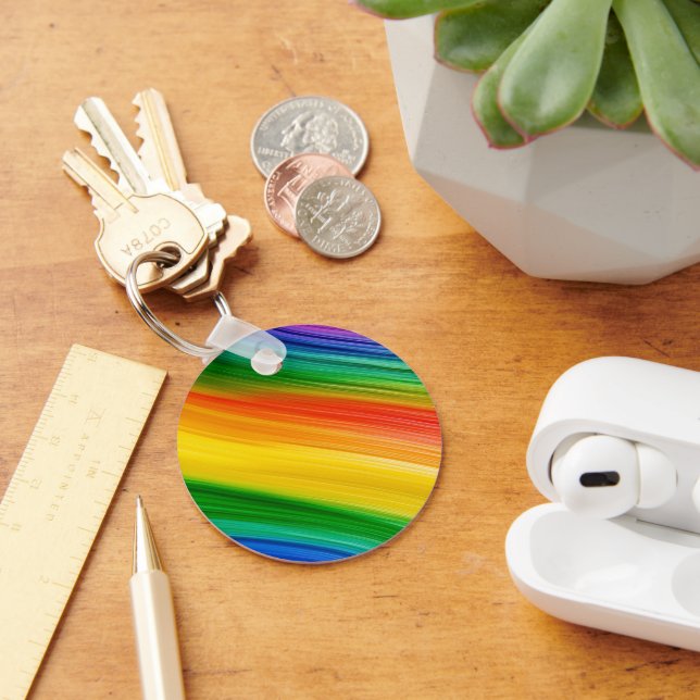 Vibrant Rainbow of Colours Key Ring (Desk)