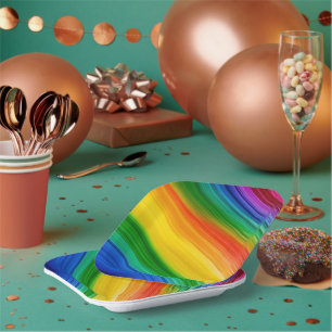 Vibrant Rainbow of Colours Paper Plate