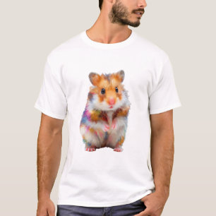 Vibrant Rainbow Oil Paint Stylised Hamster Men T-Shirt