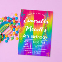 Vibrant Rainbow Ombre Kids Birthday Party