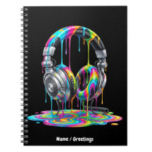Vibrant Rainbow Paint Drip Headphones Art