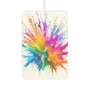 Vibrant Rainbow Paint Splatter Explosion Car Air Freshener