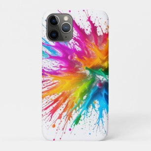 Vibrant Rainbow Paint Splatter Explosion iPhone 11 Pro Case