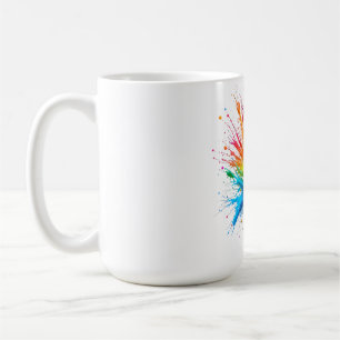 Vibrant Rainbow Paint Splatter Explosion Coffee Mug