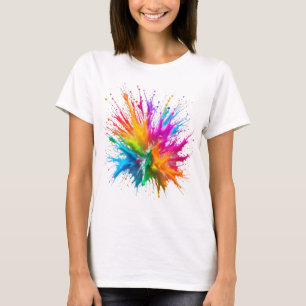 Vibrant Rainbow Paint Splatter Explosion T-Shirt