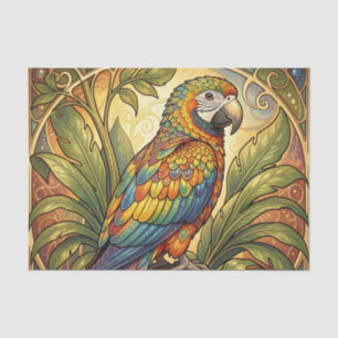 Vibrant Rainbow Parrot Art Nouveau Tissue Paper