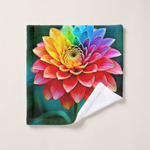 Vibrant Rainbow Petal Dream Art Bath Towel Set