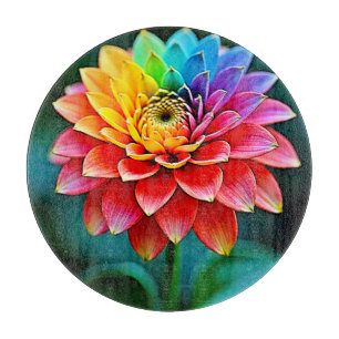 Vibrant Rainbow Petal Dream Art Cutting Board