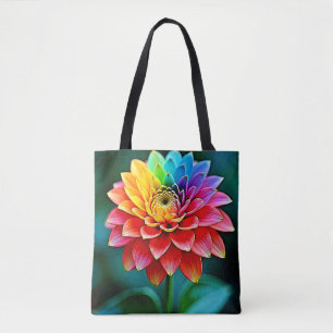 Vibrant Rainbow Petal Dream Art Tote Bag
