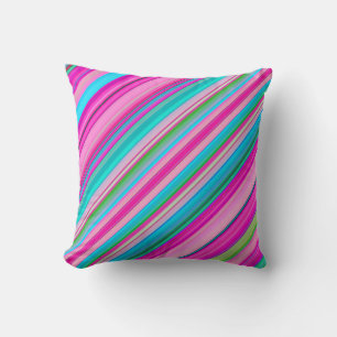 Vibrant Rainbow Stripe Pattern Design Cushion