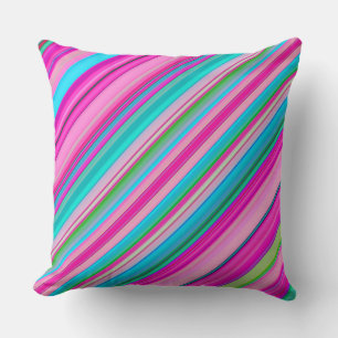 Vibrant Rainbow Stripe Pattern Design Cushion