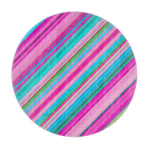 Vibrant Rainbow Stripe Pattern Design Cutting Board