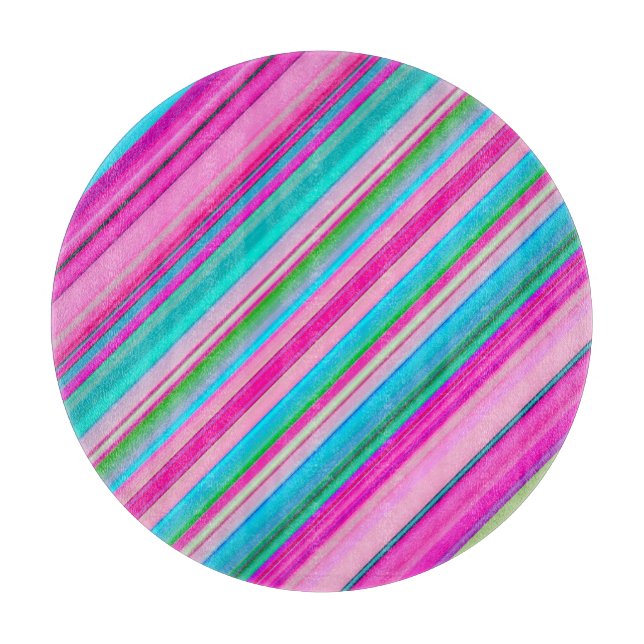 Vibrant Rainbow Stripe Pattern Design Cutting Board (Front)