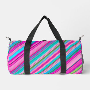 Vibrant Rainbow Stripe Pattern Design Duffle Bag