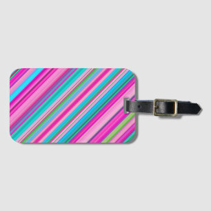 Vibrant Rainbow Stripe Pattern Design Luggage Tag