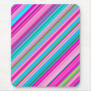 Vibrant Rainbow Stripe Pattern Design Mouse Mat
