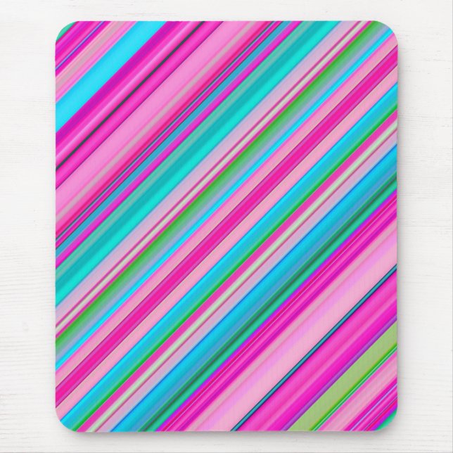 Vibrant Rainbow Stripe Pattern Design Mouse Mat (Front)