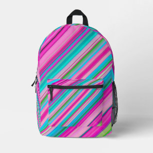 Vibrant Rainbow Stripe Pattern Design Printed Backpack