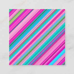 Vibrant Rainbow Stripe Pattern Design Square Business Card
